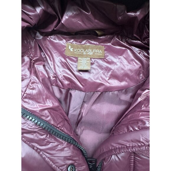 Koolaburra By UGG Corduroy Nylon Mid Weight Puffer Jacket Wine Color XL NWTs - Picture 2 of 8